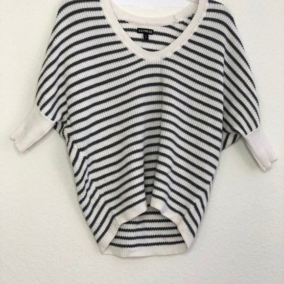 Express Striped Dolman Short Sleeve Sweater CUK - Picture 1 of 6